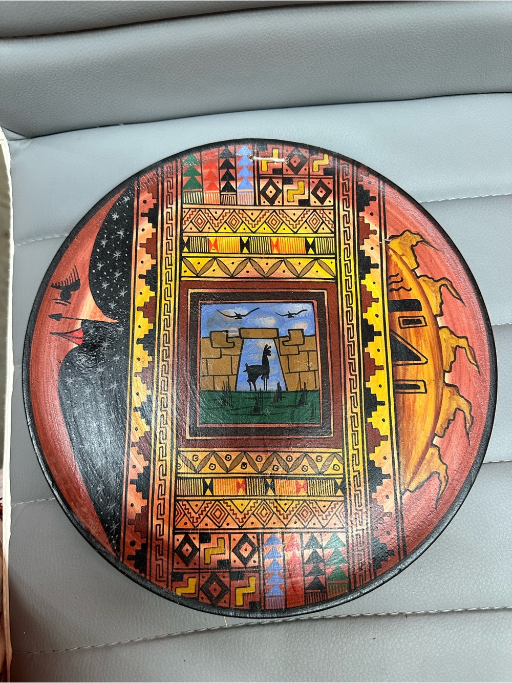 From Peru. Decor plate of wood